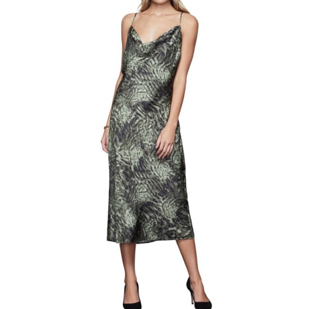 (B18) NWT Good American Jungle‎ Print Slip Dress, Size 2 = Medium